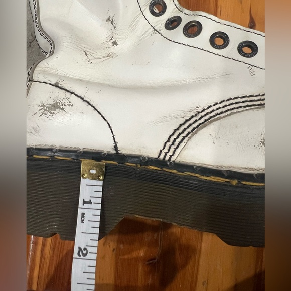 Dr Martens Bex Steel Toe White Platform Combat Boots - Picture 15 of 16